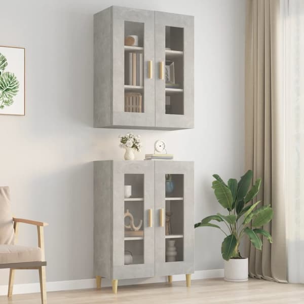 vidaXL Väggskåp betonggrå 69,5x34x90 cm -  Skänkar & serveringsbord