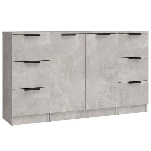vidaXL Skänk 3 st betonggrå konstruerat trä - Skänkar & serveringsbord