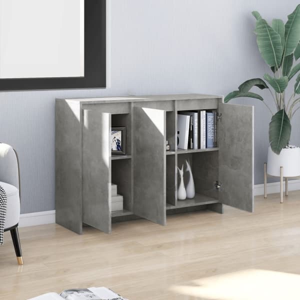 vidaXL Senkki betoninharmaa 102x33x75 cm lastulevy - Tarjoilupöydät & senkit