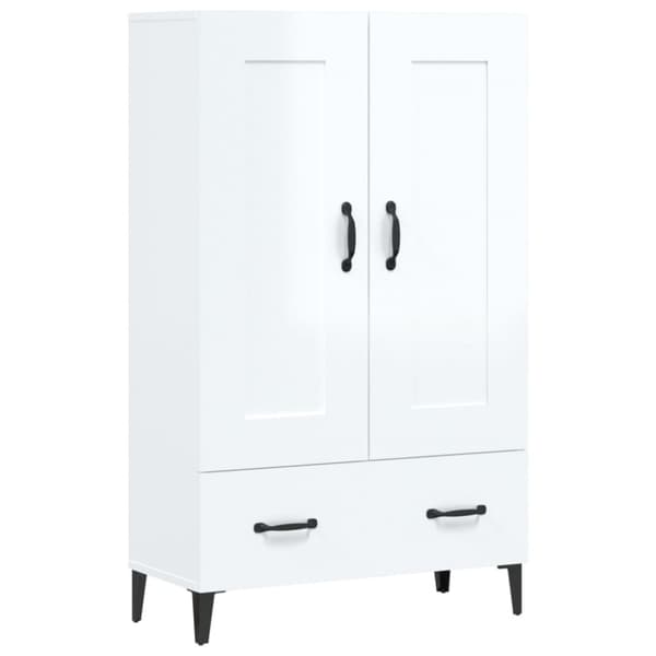 vidaXL skab 70x31x115 cm konstrueret træ hvid højglans -  Skænke
