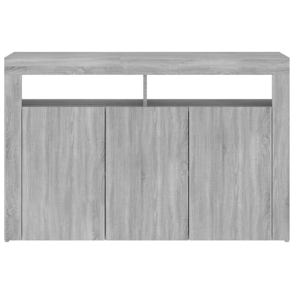 vidaXL Skänk med LED-belysning grå sonoma 115,5x30x75 cm - Skänkar & serveringsbord