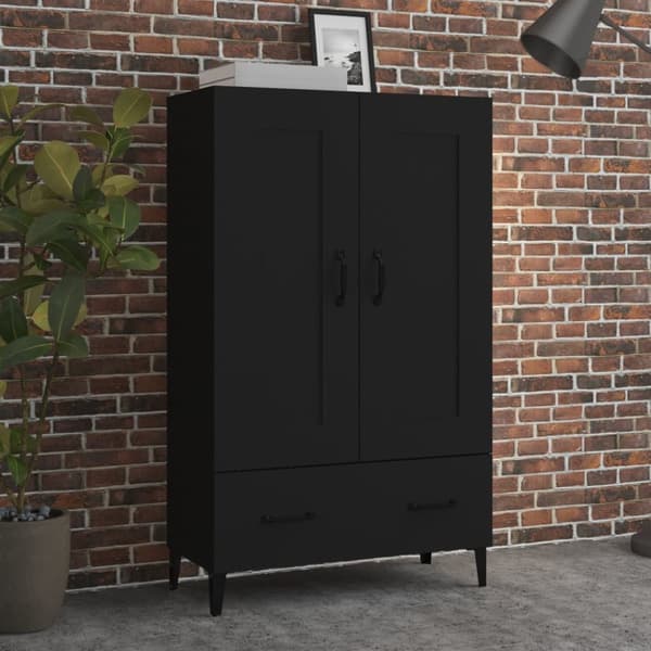 vidaXL skab 70x31x115 cm konstrueret træ sort - Skænke