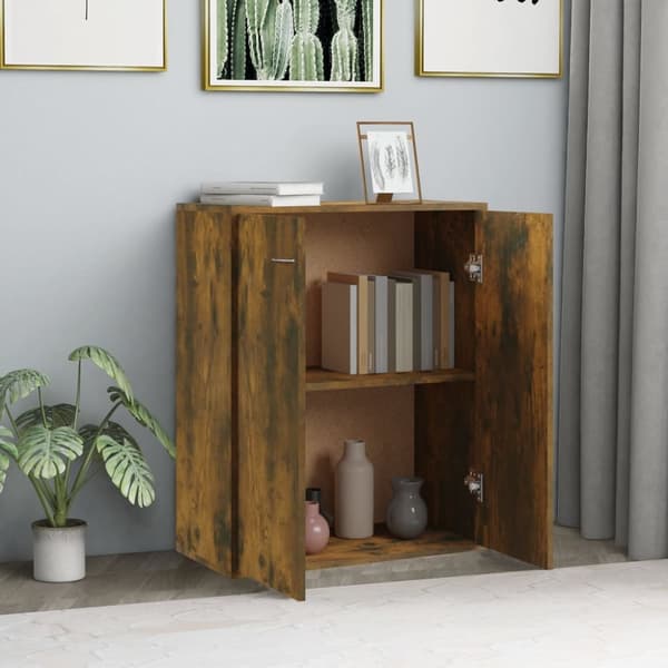 vidaXL Senkki savutammi 60x30x75 cm tekninen puu - Tarjoilupöydät & senkit