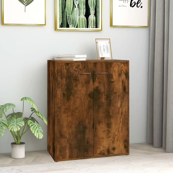 vidaXL Senkki savutammi 60x30x75 cm tekninen puu - Tarjoilupöydät & senkit