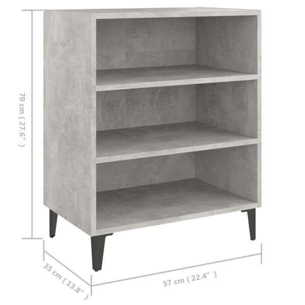 vidaXL skænk 57x35x70 cm spånplade betongrå -  Skænke