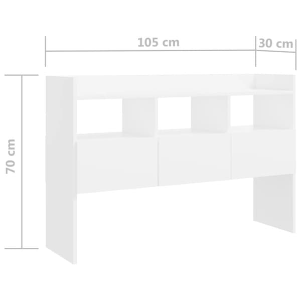 vidaXL skænk 105x30x70 cm konstrueret træ hvid -  Skænke