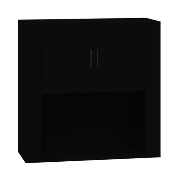 vidaXL vægskab 80x33x80 cm konstrueret træ sort -  Skænke