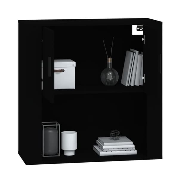 vidaXL vægskab 80x33x80 cm konstrueret træ sort -  Skænke
