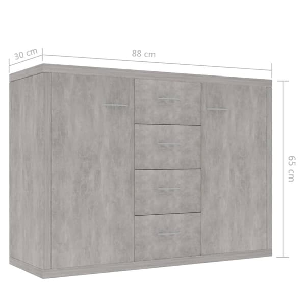 vidaXL Skänk betonggrå 88x30x65 cm spånskiva - Skänkar & serveringsbord