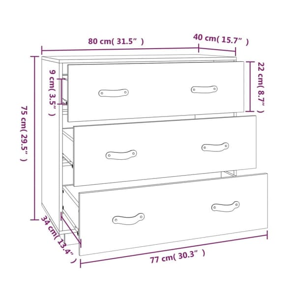 vidaXL skænk 80x40x75 cm massivt fyrretræ -  Skænke