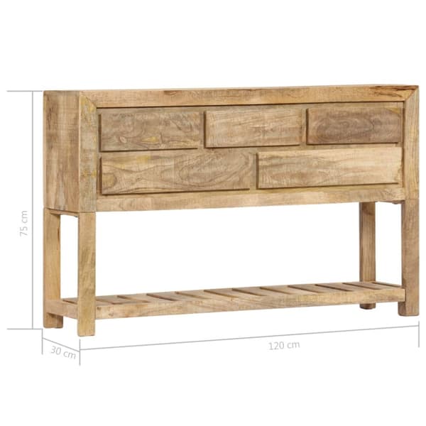 vidaXL skænk i massivt mangotræ 120 x 30 x 75 cm - Skænke