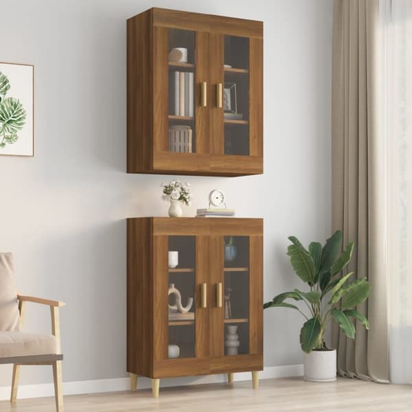 vidaXL Riippuva seinäkaappi ruskea tammi 69,5x34x90 cm -  Tarjoilupöydät & senkit