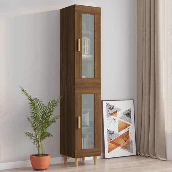vidaXL vægskab 34,5x34x90 cm brun egetræsfarve -  Skænke