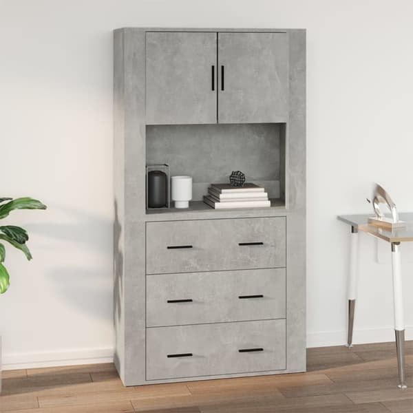 vidaXL Väggskåp betonggrå 80x33x80 cm konstruerat trä - Skänkar & serveringsbord