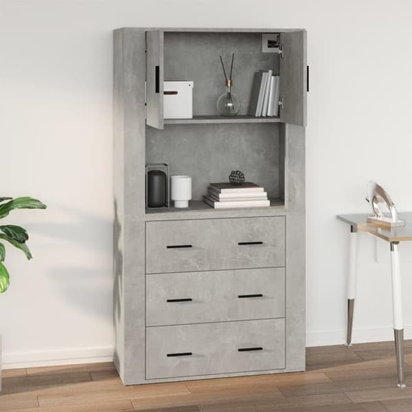 vidaXL Väggskåp betonggrå 80x33x80 cm konstruerat trä - Skänkar & serveringsbord