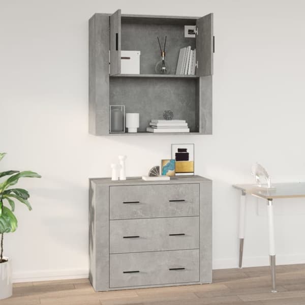 vidaXL Väggskåp betonggrå 80x33x80 cm konstruerat trä - Skänkar & serveringsbord