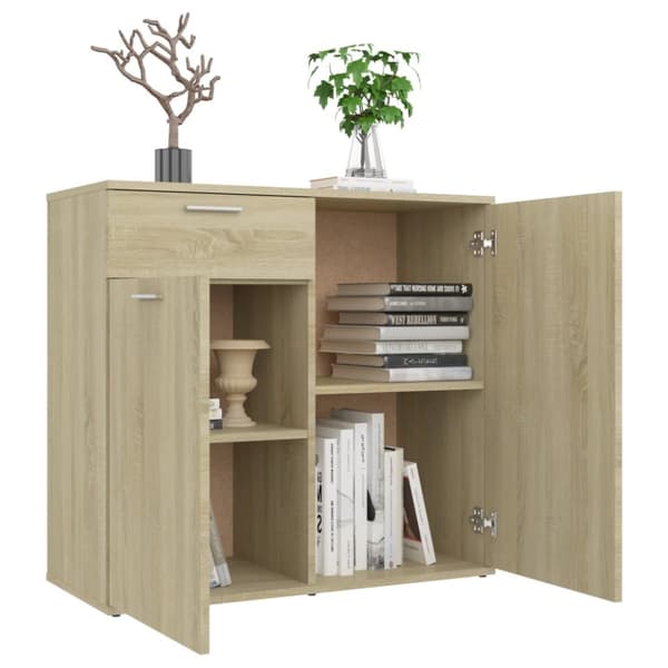 vidaXL Senkki Sonoma-tammi 80x36x75 cm tekninen puu -  Tarjoilupöydät & senkit