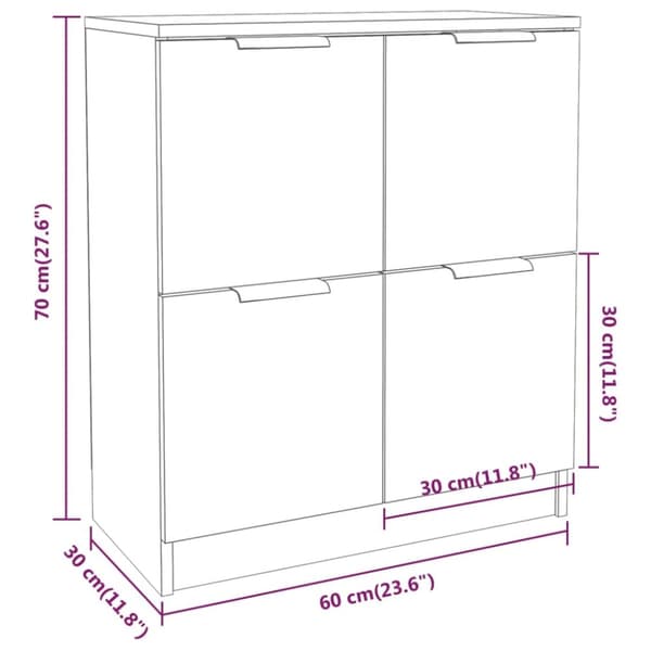 vidaXL skænk 60x30x70 cm konstrueret træ sort - Skænke