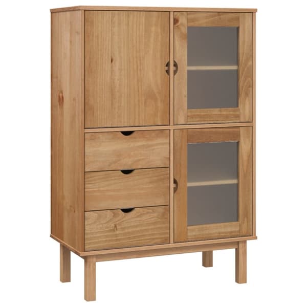 vidaXL højskab OTTA 85x43x125 cm massivt fyrretræ - Skænke