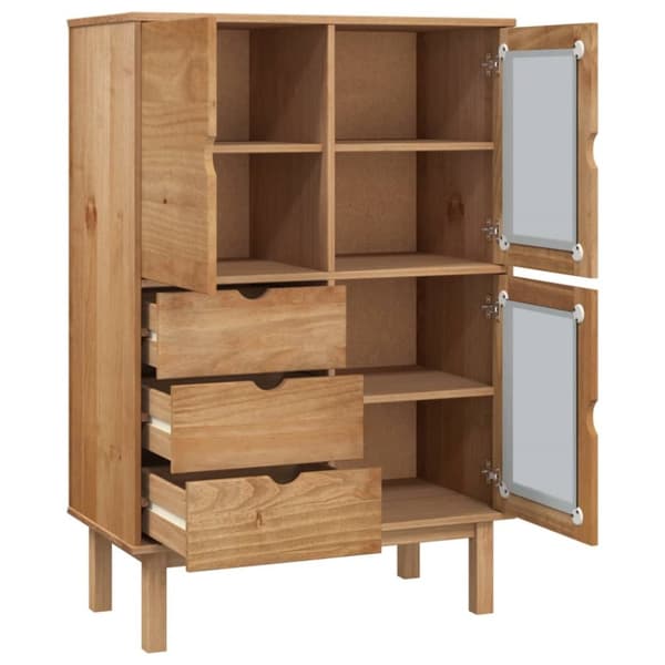 vidaXL højskab OTTA 85x43x125 cm massivt fyrretræ - Skænke
