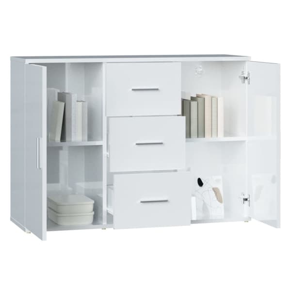 vidaXL Skåp vit högglans 91x29,5x65 cm konstruerat trä - Skänkar & serveringsbord