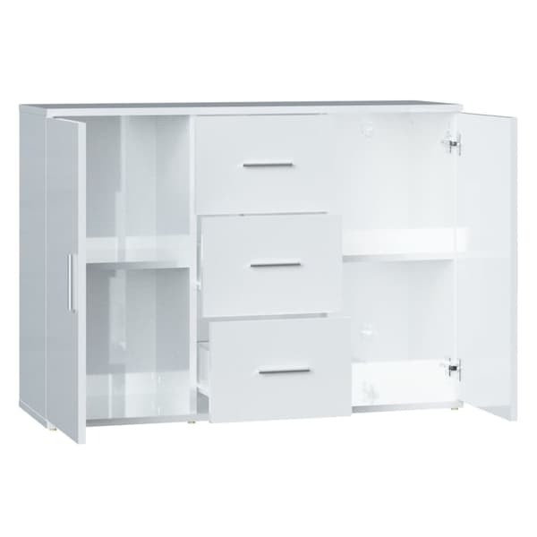 vidaXL Skåp vit högglans 91x29,5x65 cm konstruerat trä - Skänkar & serveringsbord
