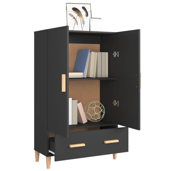 vidaXL Skåp svart 70x31x115 cm konstruerat trä -  Skänkar & serveringsbord