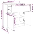 Pikkukuva 9 / 10: vidaXL Senkki Sonoma-tammi 60x30x70 cm tekninen puu -  Tarjoilupöydät & senkit