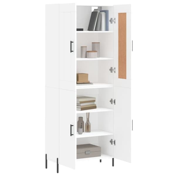 vidaXL højskab 69,5x34x180 cm konstrueret træ hvid -  Skænke