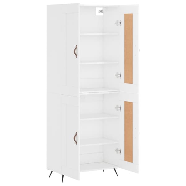 vidaXL Kaappi korkeakiilto valkoinen 69,5x34x180 cm tekninen puu - Tarjoilupöydät & senkit