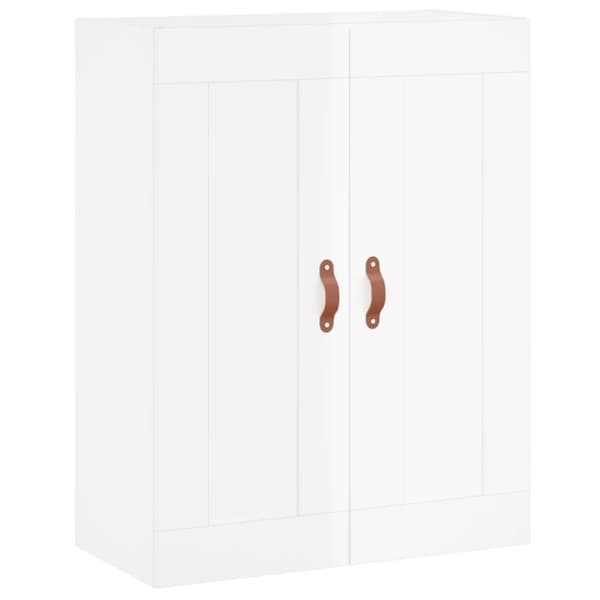 vidaXL Kaappi korkeakiilto valkoinen 69,5x34x180 cm tekninen puu - Tarjoilupöydät & senkit