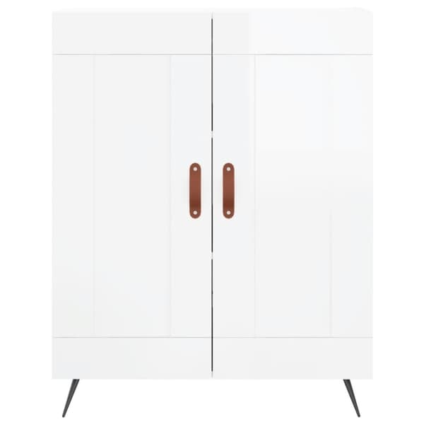 vidaXL Kaappi korkeakiilto valkoinen 69,5x34x180 cm tekninen puu - Tarjoilupöydät & senkit