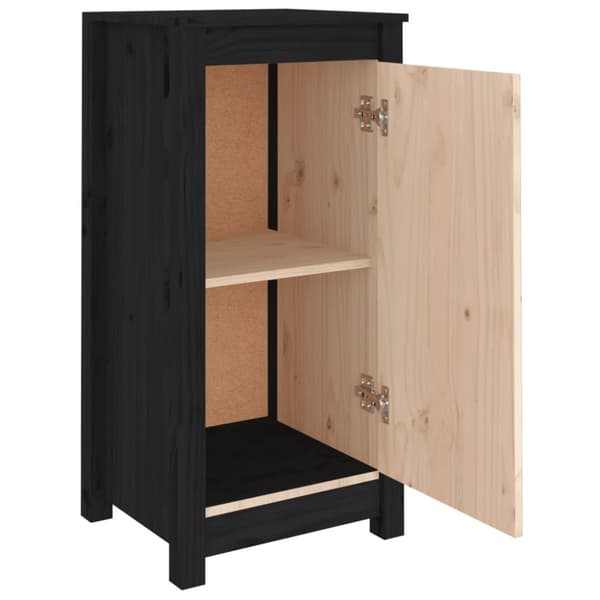 vidaXL skænke 2 stk. 40x35x80 cm massivt fyrretræ sort - Skænke