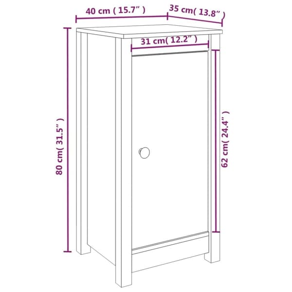 vidaXL skænke 2 stk. 40x35x80 cm massivt fyrretræ sort - Skænke