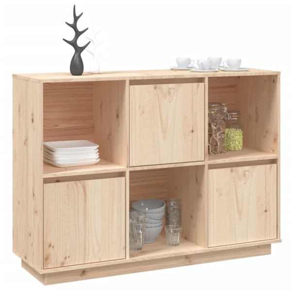 vidaXL Senkki 110,5x35x80 cm täysi mänty - Tarjoilupöydät & senkit