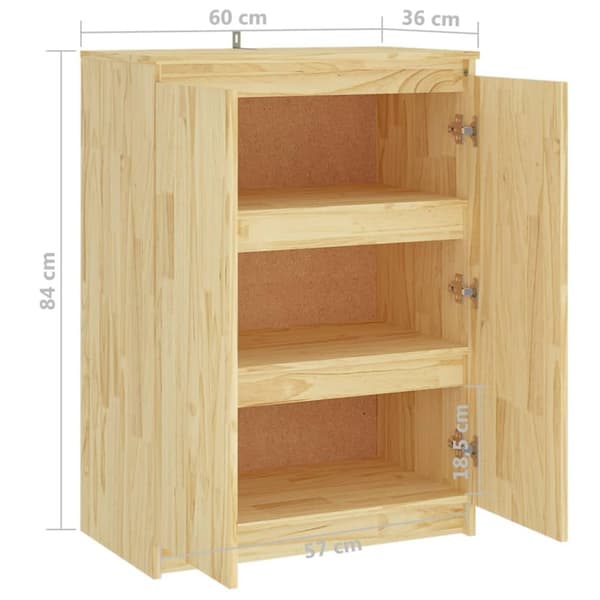 vidaXL Senkki 60x36x84 cm täysi mänty - Tarjoilupöydät & senkit