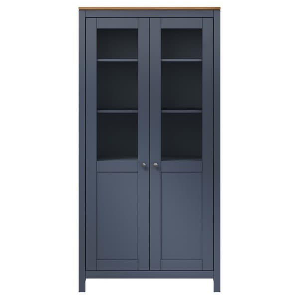 vidaXL Vitriini Hill harmaa 85x37x170,5 cm täysi mänty -  Tarjoilupöydät & senkit