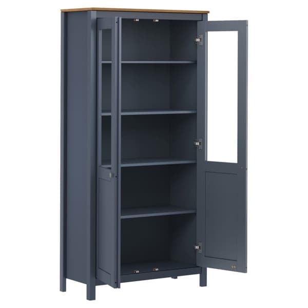 vidaXL Vitriini Hill harmaa 85x37x170,5 cm täysi mänty -  Tarjoilupöydät & senkit