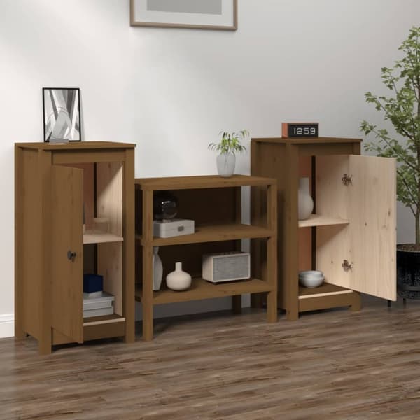 vidaXL Senkit 2 kpl hunajanruskea 40x35x80 cm täysi mänty - Tarjoilupöydät & senkit