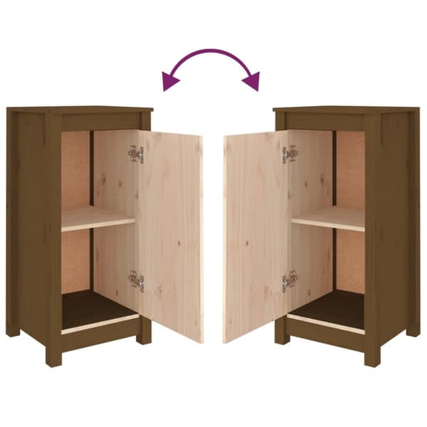 vidaXL Senkit 2 kpl hunajanruskea 40x35x80 cm täysi mänty -  Tarjoilupöydät & senkit