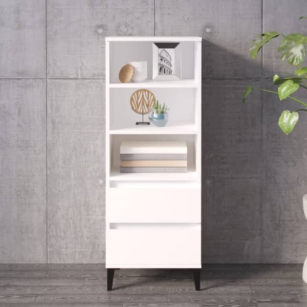 vidaXL højskab 40x36x110 cm konstrueret træ hvid -  Skænke