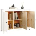Miniatyrbild 5 av 11: vidaXL Skänk vit 100x35x74 cm massiv furu -  Skänkar & serveringsbord