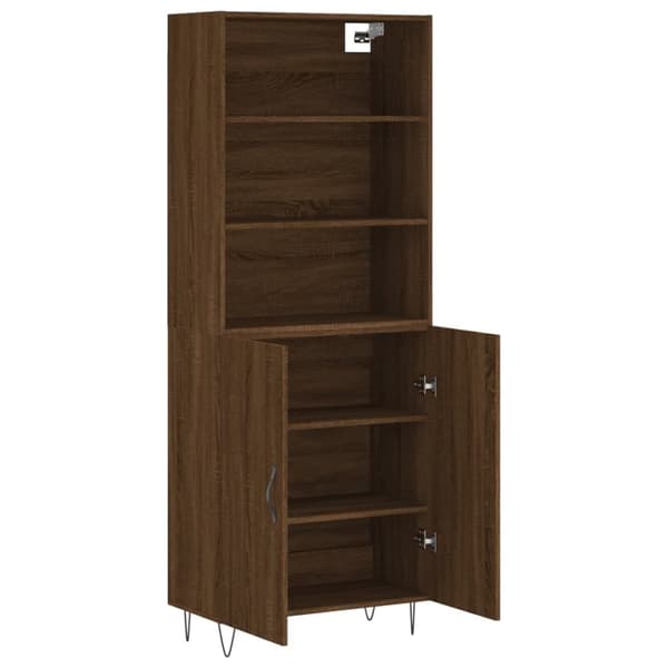 vidaXL Kaappi ruskea tammi 69,5x34x180 cm tekninen puu -  Tarjoilupöydät & senkit