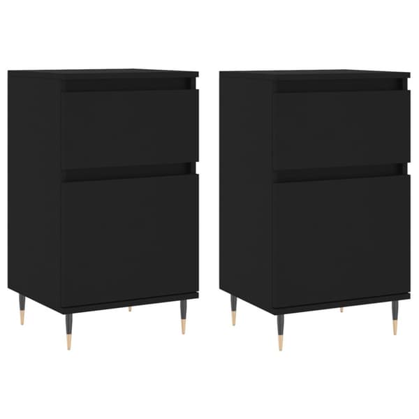 vidaXL skænke 2 stk. 40x35x70 cm konstrueret træ sort -  Skænke
