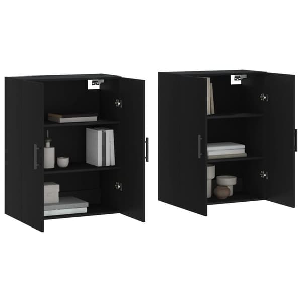 vidaXL vægskabe 2 stk. 69,5x34x90 cm sort - Skænke