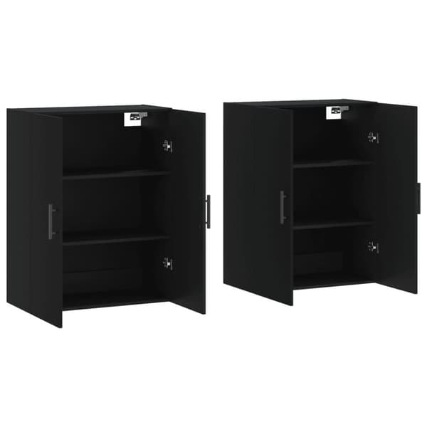 vidaXL vægskabe 2 stk. 69,5x34x90 cm sort - Skænke