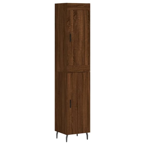 vidaXL skab 34,5x34x180 cm konstrueret træ brun egetræsfarve - Skænke