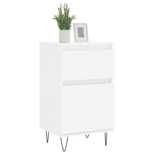 vidaXL skænke 2 stk. 40x35x70 cm konstrueret træ hvid -  Skænke