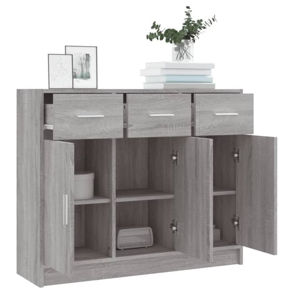vidaXL skab 91x28x75 cm konstrueret træ grå sonoma-eg - Skænke