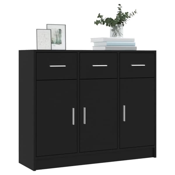 vidaXL Skänk svart 91x28x75 cm konstruerat trä -  Skänkar & serveringsbord